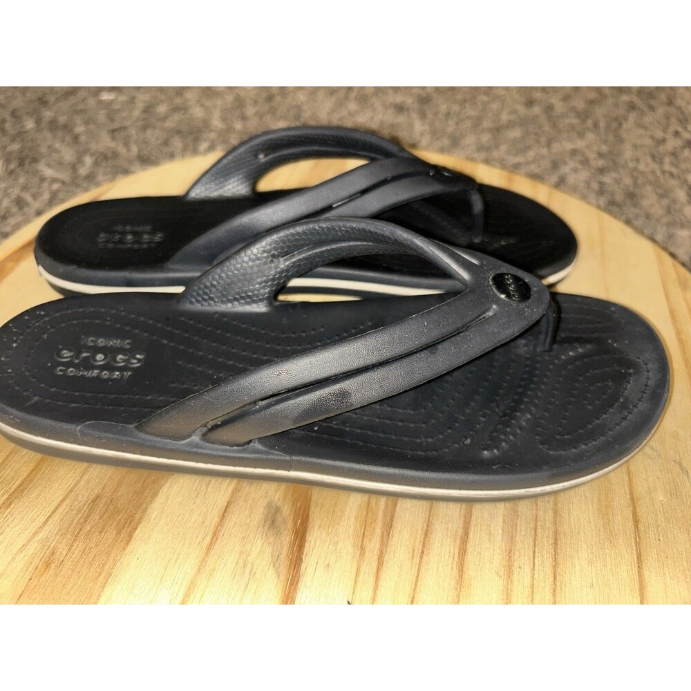 Crocs Flip Flops Black/ White Women’s  8